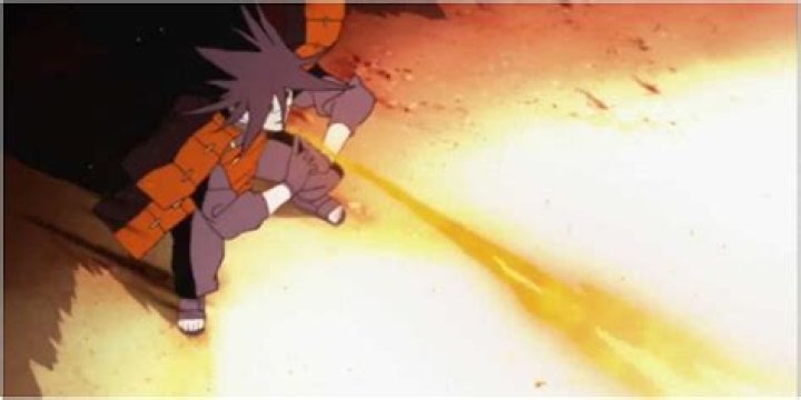 Madara doing a jutsu in a purple hew