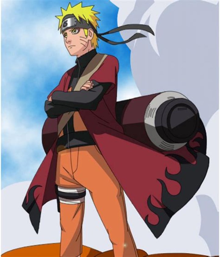 Naruto with red jacket smashing into the earth